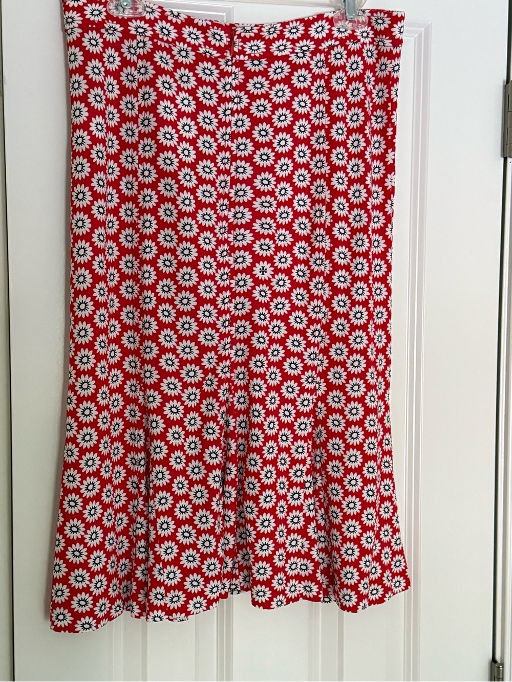 Tory Burch Red Daisy A-Line Skirt